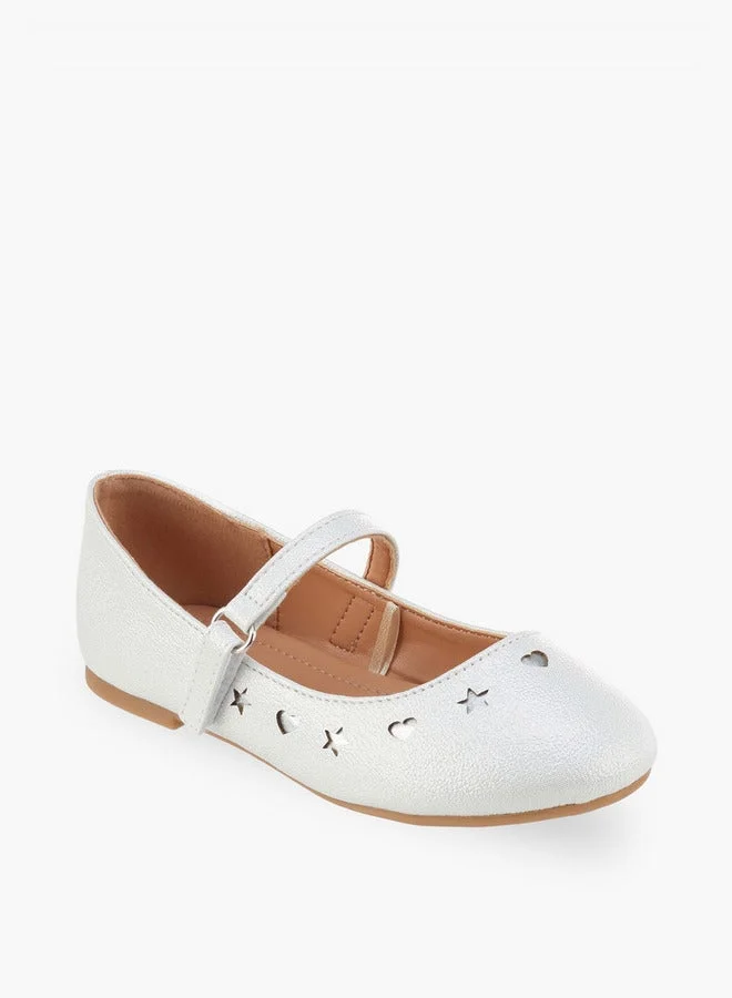 Flora Bella By Shoexpress Girls Cutout Detail Hook & Loop Mary Jane Shoes